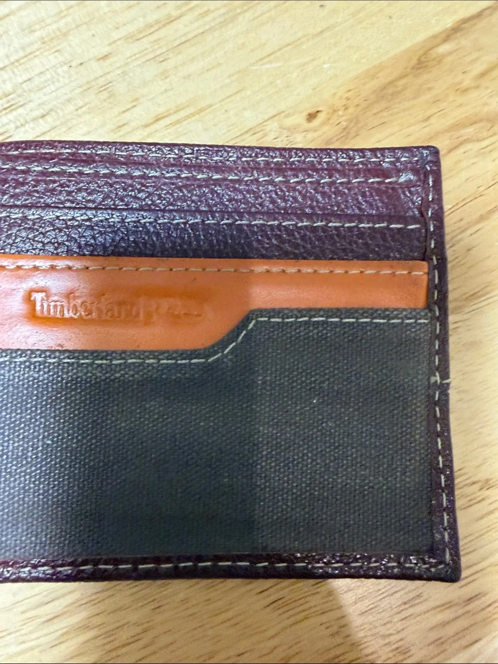 Timberland orange and brown Bi-Fold Wallet with Brown Logo Patch